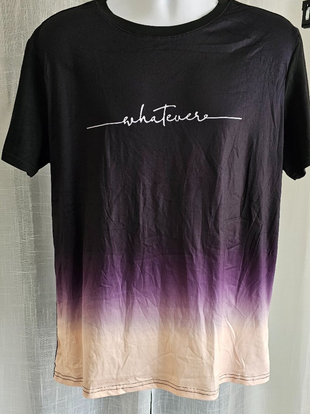 Men's Gradient Letter Printed T-Shirt Size L NEW